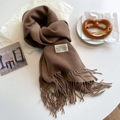 Double-Sided Faux Cashmere Winter Scarf – Winter 2025