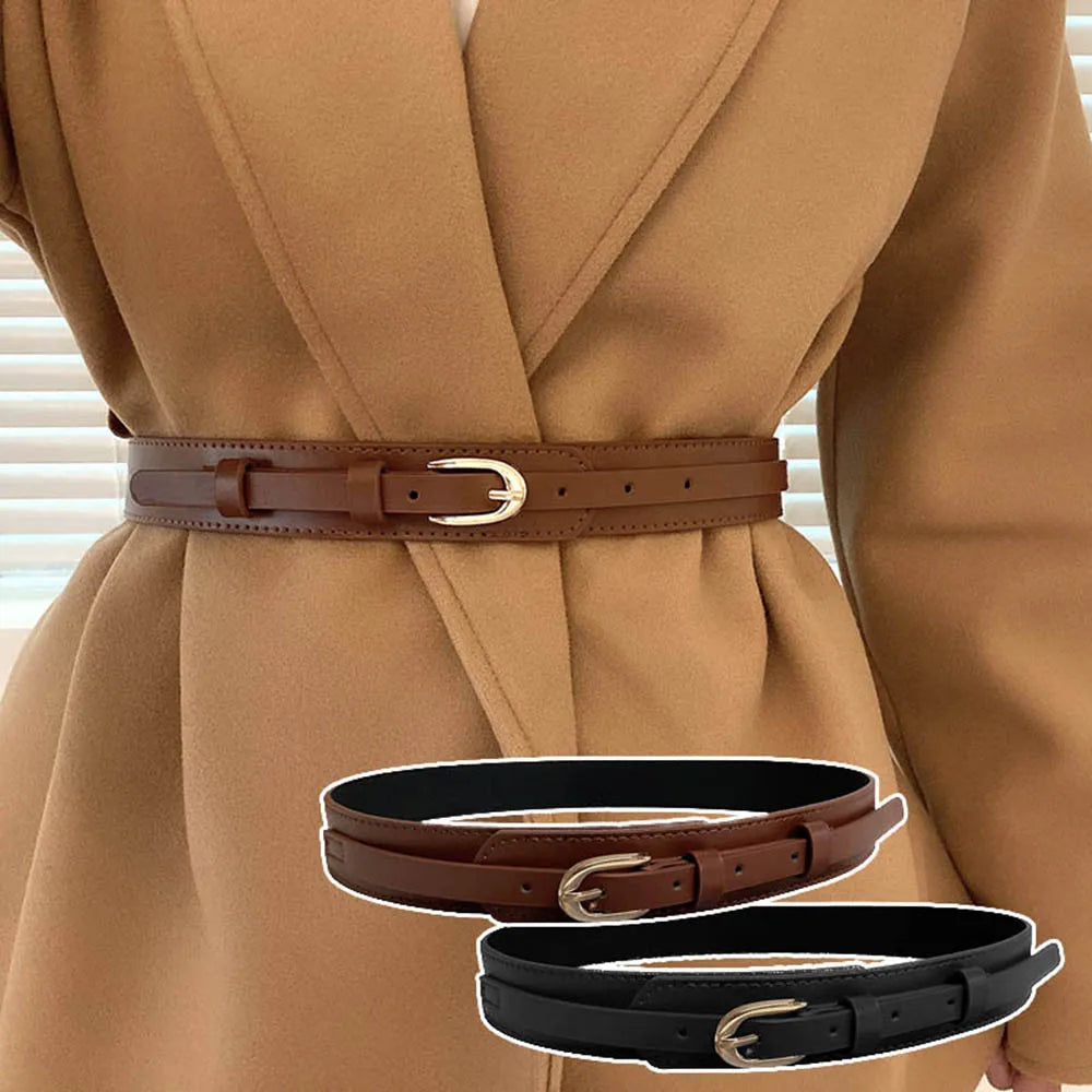 Retro Metal Buckle Waist Belt