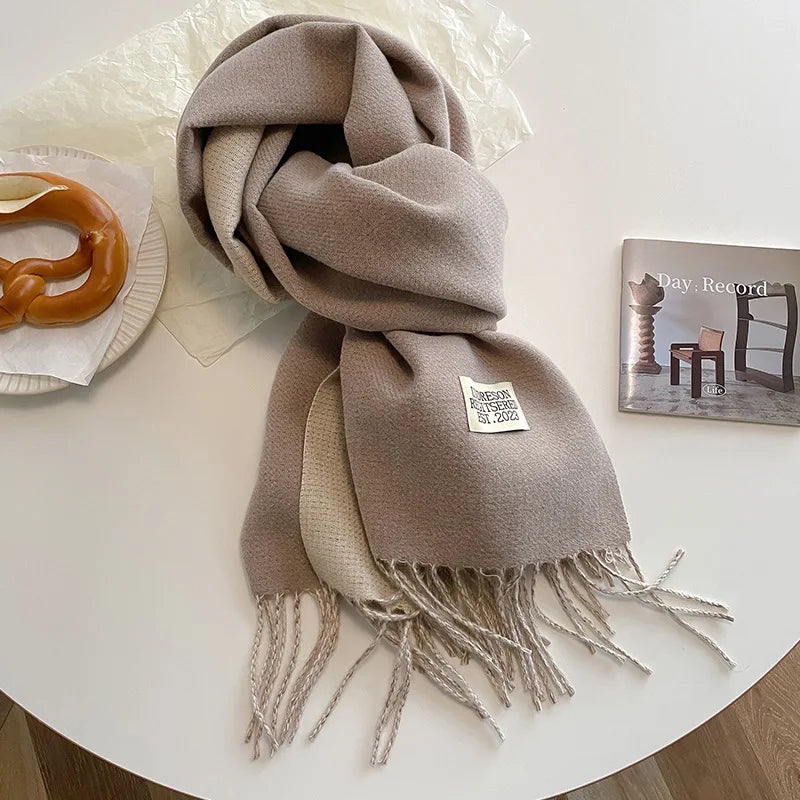 Double-Sided Faux Cashmere Winter Scarf – Winter 2025