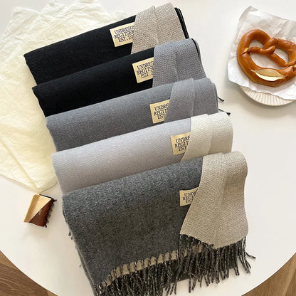 Double-Sided Faux Cashmere Winter Scarf – Winter 2025