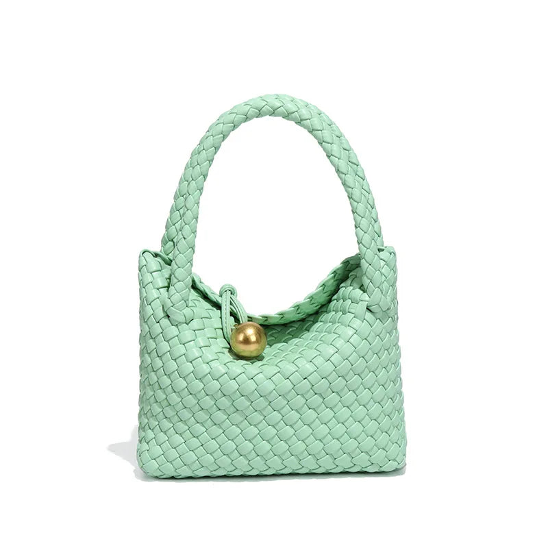Vegan Leather Woven Shoulder Bag – 2025 Collection