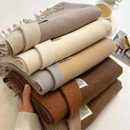 Double-Sided Faux Cashmere Winter Scarf – Winter 2025