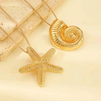 Metal Starfish Pendant Necklace