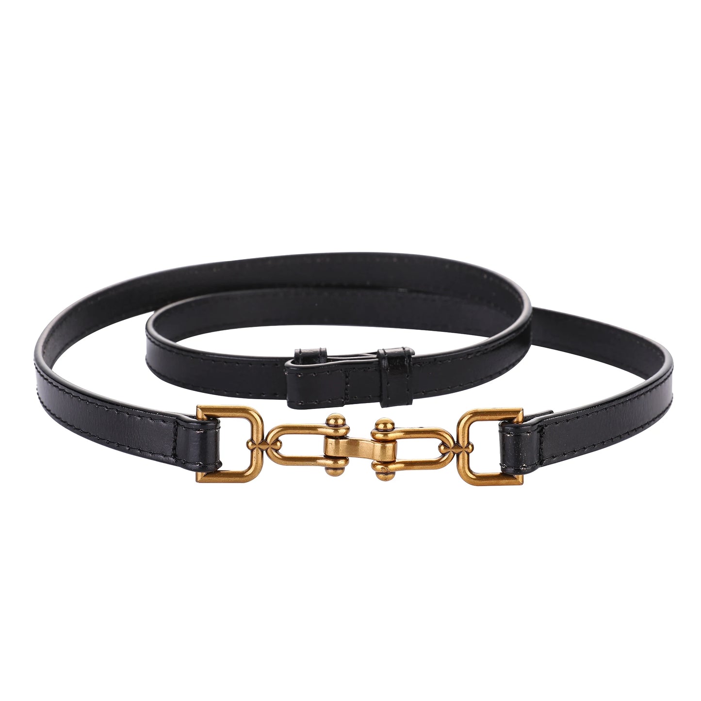 Korean Retro Gold Buckle Leather Belt – 2025 Collection