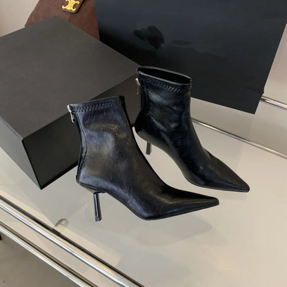 Pointed Toe High Heel Ankle Boots – Winter 2025