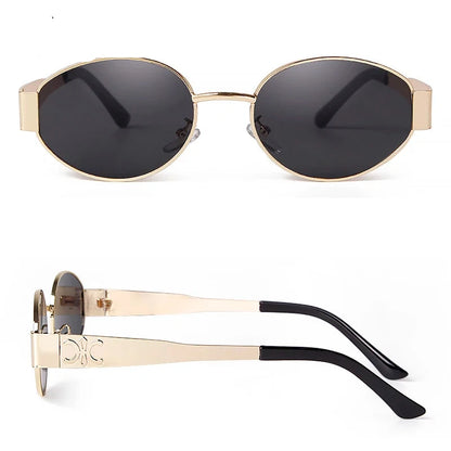 Retro Pilot Oval Sunglasses