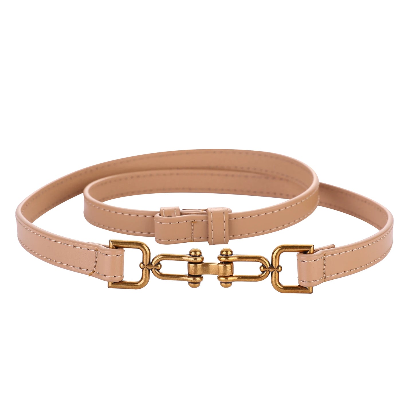 Korean Retro Gold Buckle Leather Belt – 2025 Collection