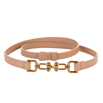 Korean Retro Gold Buckle Leather Belt – 2025 Collection