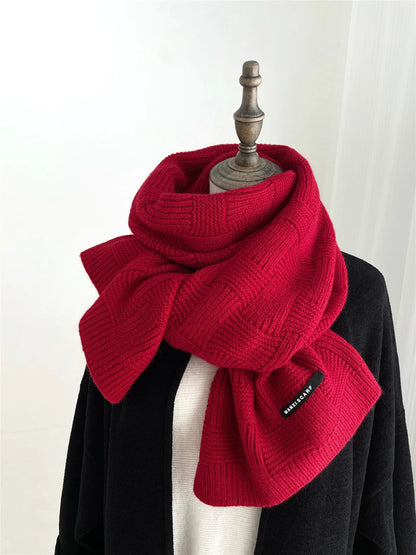 Emerald Striped Knitted Wool Scarf – Winter 2025