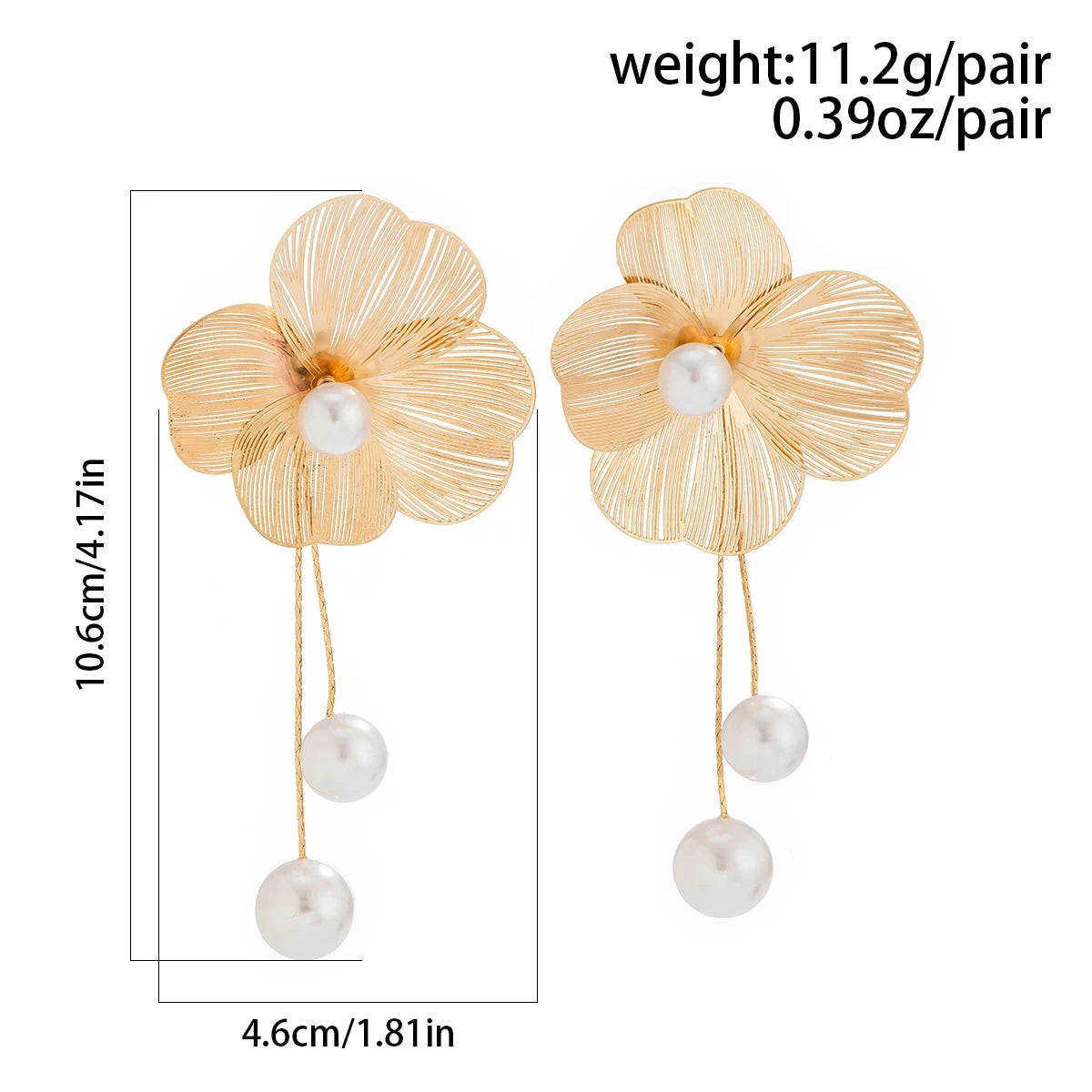 Romantic Flower Petal Long Tassel Earrings