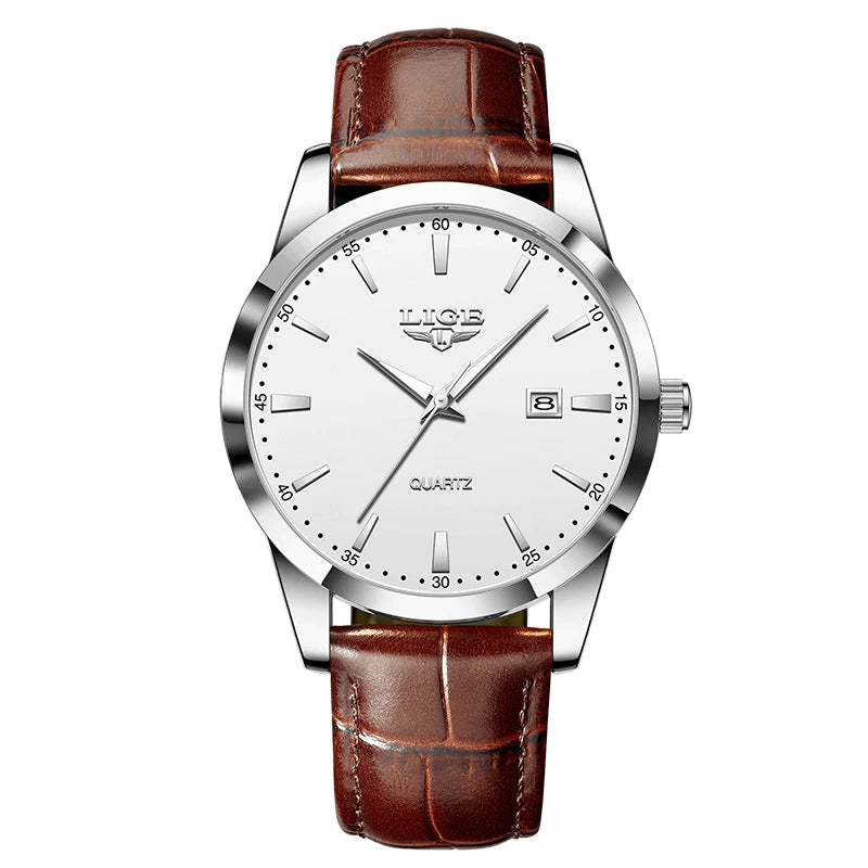 LIGE Luxury Sport Leather Watch – 2025 Collection