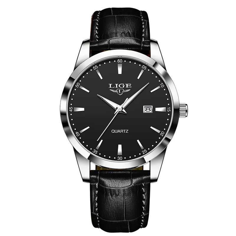 LIGE Luxury Sport Leather Watch – 2025 Collection