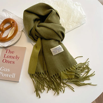 Double-Sided Faux Cashmere Winter Scarf – Winter 2025