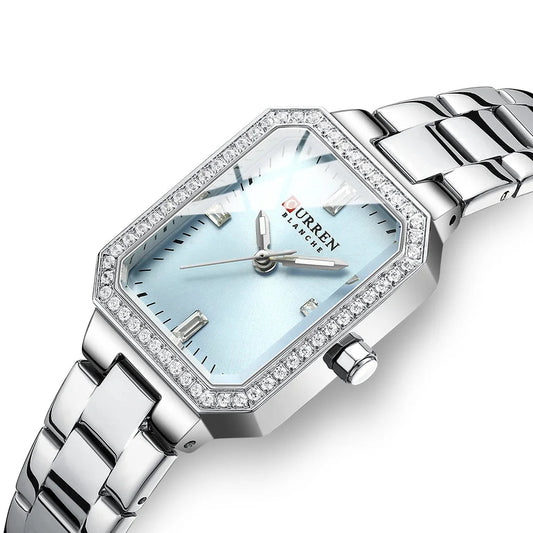 Luxury Rectangular Women’s Watch – Sparkling Elegance
