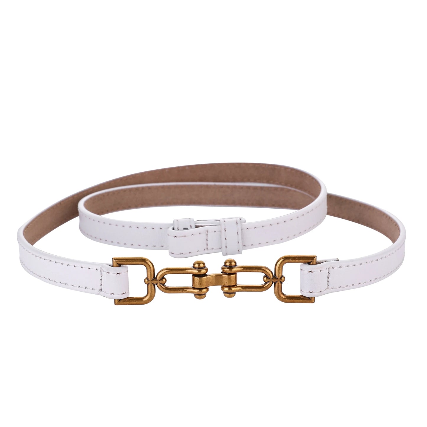 Korean Retro Gold Buckle Leather Belt – 2025 Collection