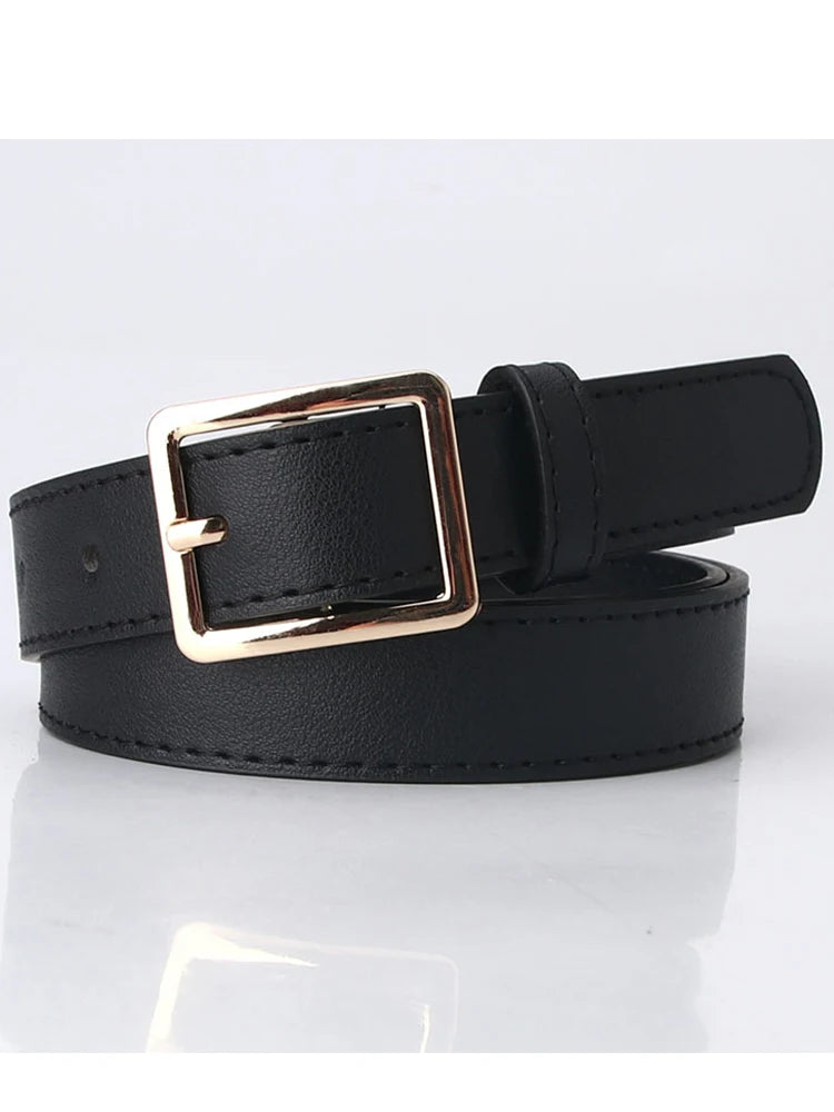 Fashion Gold Square Buckle Waist Belt