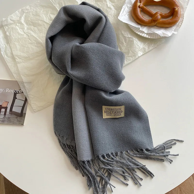 Double-Sided Faux Cashmere Winter Scarf – Winter 2025