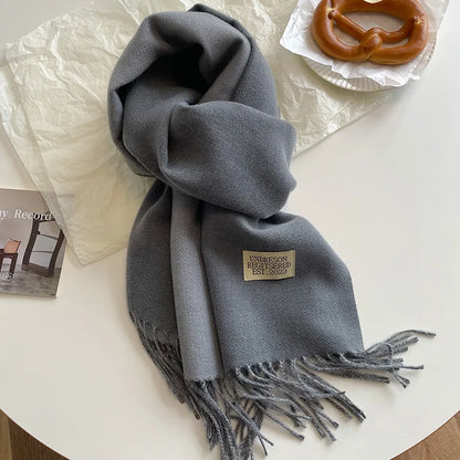 Double-Sided Faux Cashmere Winter Scarf – Winter 2025