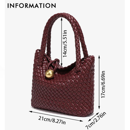 Vegan Leather Woven Shoulder Bag – 2025 Collection
