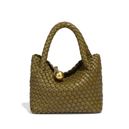 Vegan Leather Woven Shoulder Bag – 2025 Collection