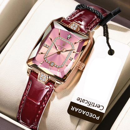Luxury Rectangle Leather Watch – 2025 Collection