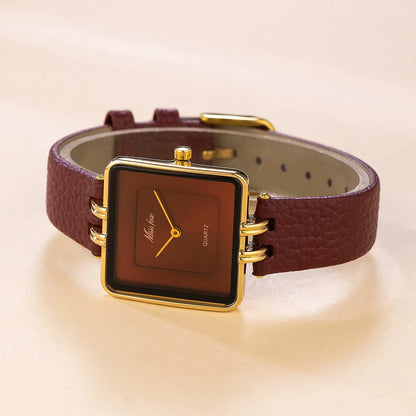 Amira Wine Red Square Watch