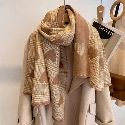 CozyHeart Plaid Scarf