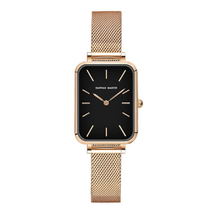 Rose Gold Square Mesh Strap Watch – 2025 Collection