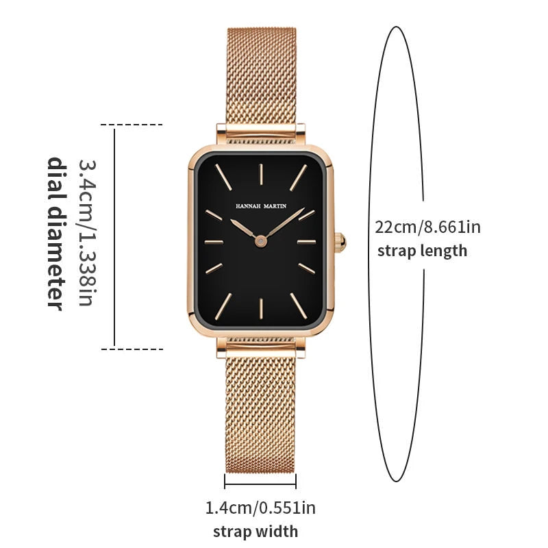Rose Gold Square Mesh Strap Watch – 2025 Collection