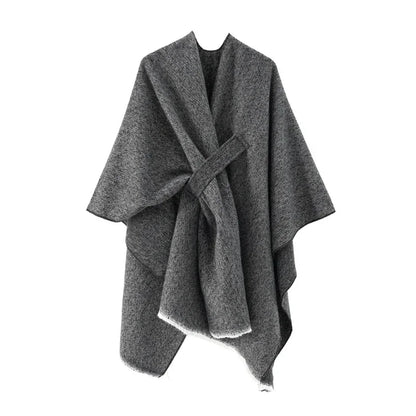 Cashmere-Feel Cape Shawl