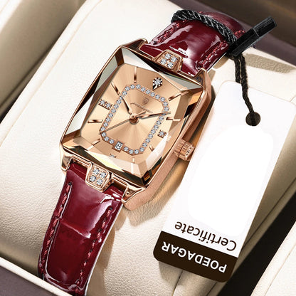 Luxury Rectangle Leather Watch – 2025 Collection