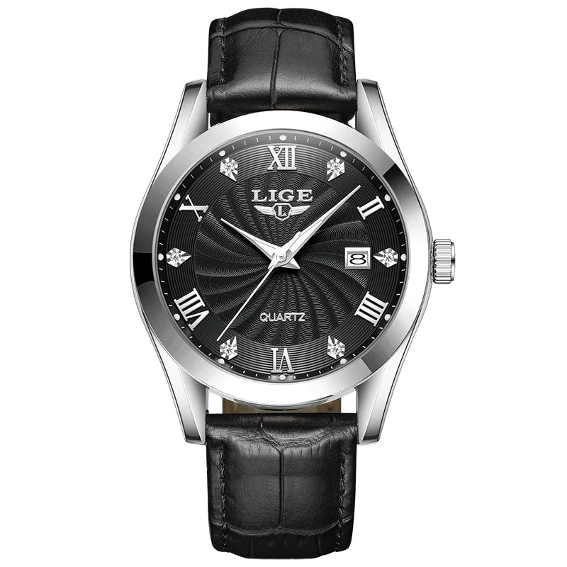 LIGE Luxury Sport Leather Watch – 2025 Collection