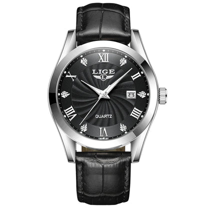 LIGE Luxury Sport Leather Watch – 2025 Collection