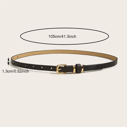 Retro Leather Thin Belt