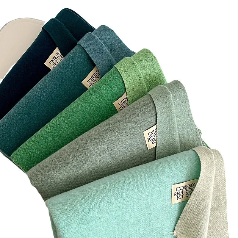 Double-Sided Faux Cashmere Winter Scarf – Winter 2025