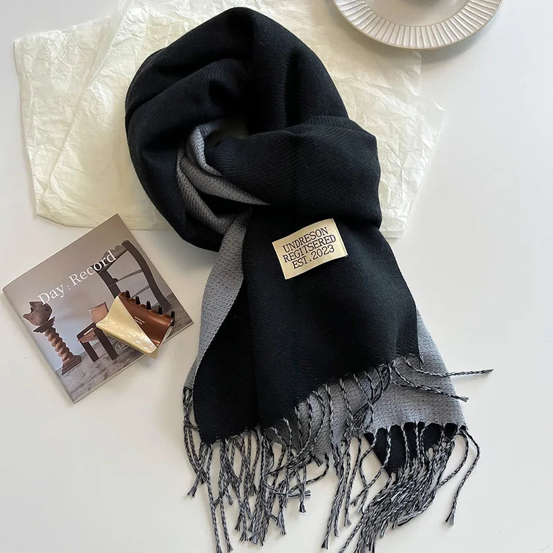 Double-Sided Faux Cashmere Winter Scarf – Winter 2025