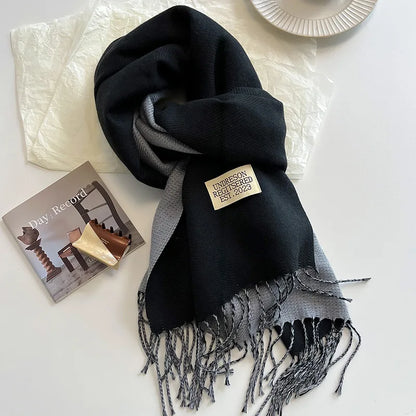 Double-Sided Faux Cashmere Winter Scarf – Winter 2025