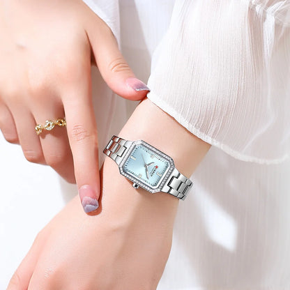 Luxury Rectangular Women’s Watch – Sparkling Elegance