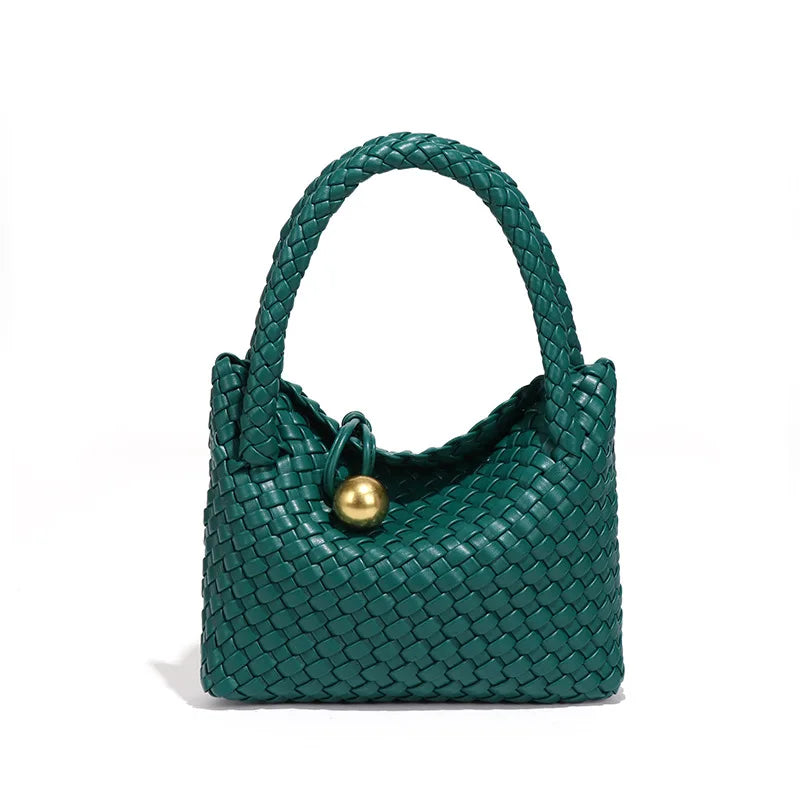 Vegan Leather Woven Shoulder Bag – 2025 Collection
