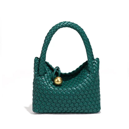 Vegan Leather Woven Shoulder Bag – 2025 Collection