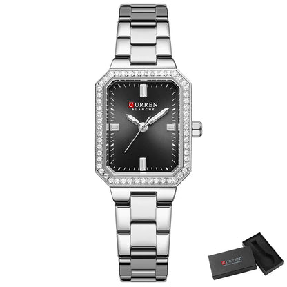 Luxury Rectangular Women’s Watch – Sparkling Elegance