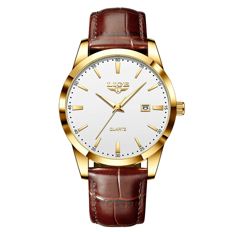LIGE Luxury Sport Leather Watch – 2025 Collection