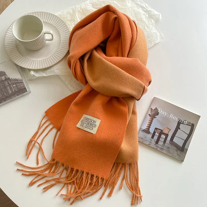 Double-Sided Faux Cashmere Winter Scarf – Winter 2025