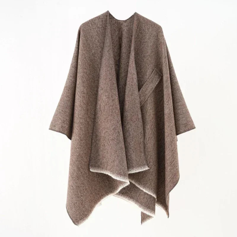 Cashmere-Feel Cape Shawl