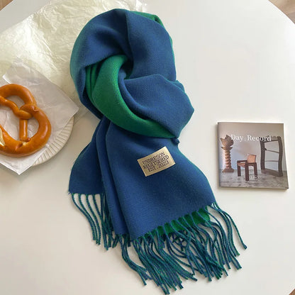 Double-Sided Faux Cashmere Winter Scarf – Winter 2025