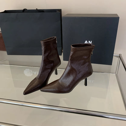 Pointed Toe High Heel Ankle Boots – Winter 2025
