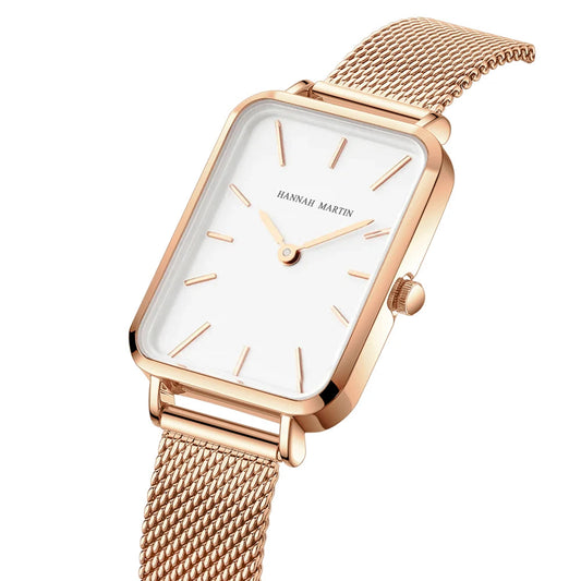 Rose Gold Square Mesh Strap Watch – 2025 Collection