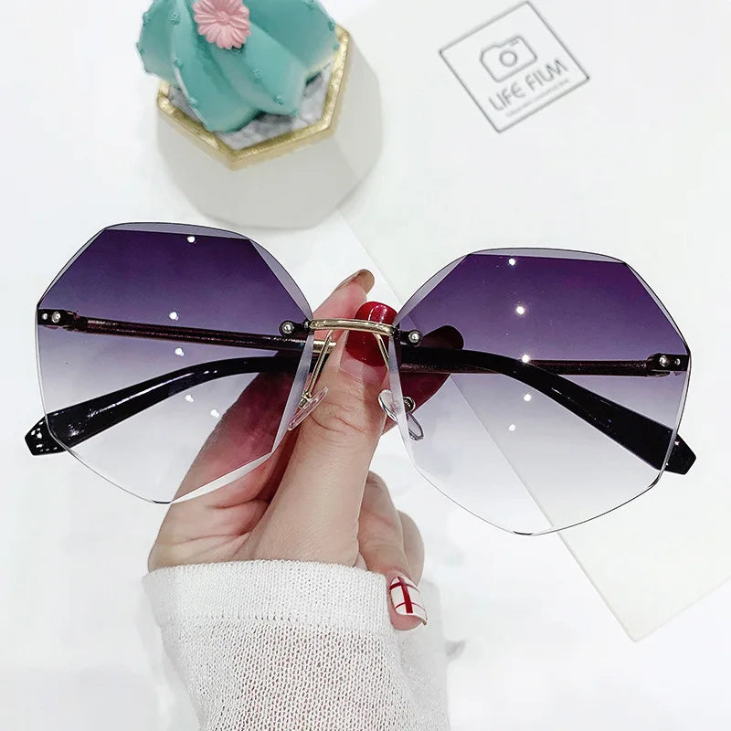 Octagonal Rimless Sunglasses