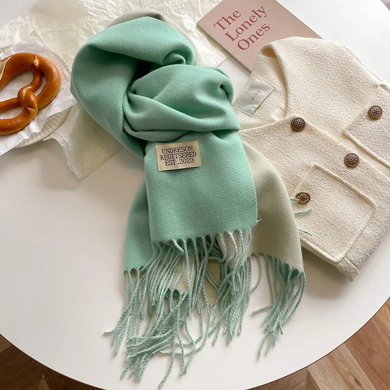 Double-Sided Faux Cashmere Winter Scarf – Winter 2025