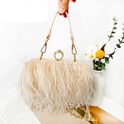 Britt Feather Clutch